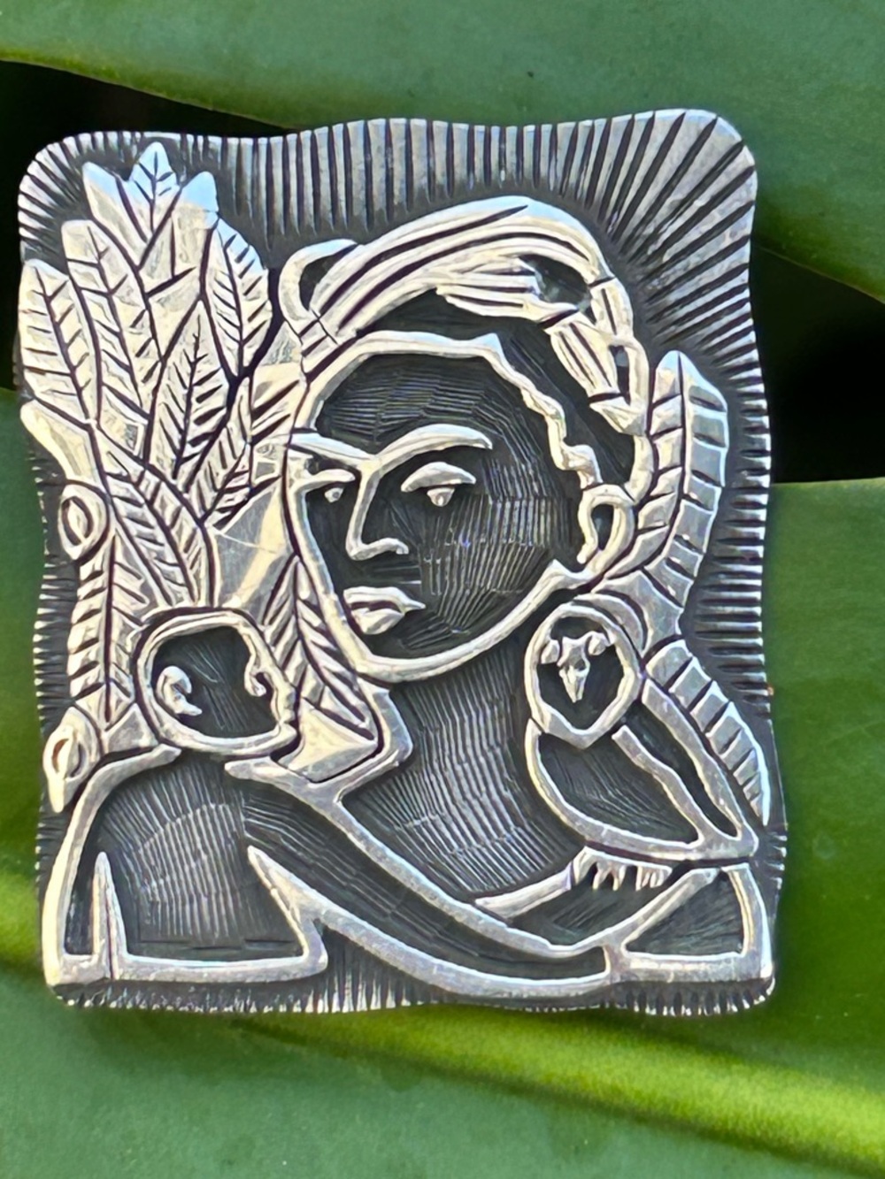 Artisan Maria Belen sterling silver Frida kahlo pin pendant brooch